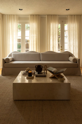 Miro Coffee Table, Smokey White, Close Up