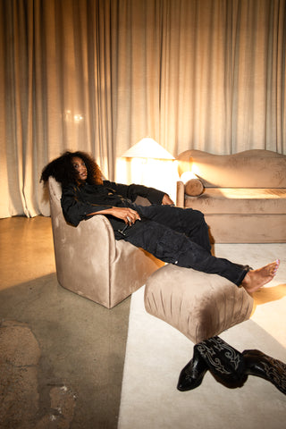 Sable Lounge Chair | Mushroom Velvet