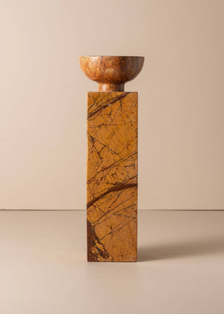 Saardé - Opus Large Marble Candle Holder Collection: Nougat