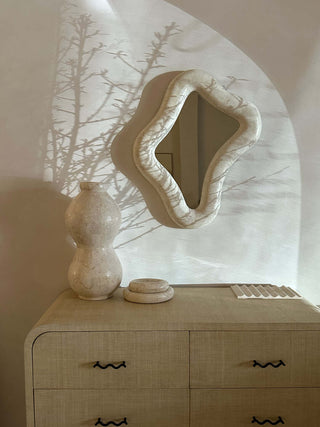 Paradis Wall Mirror Spanish Beige Marble | En Gold