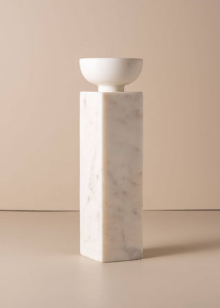 Saardé - Opus Large Marble Candle Holder Collection: Nougat