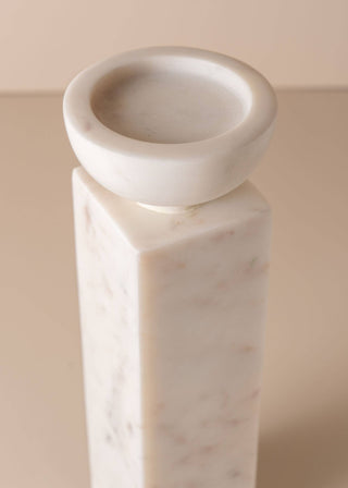 Saardé - Opus Large Marble Candle Holder Collection: Nougat