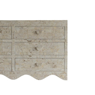 Sable Chest of Drawers, Cream Stone Storage En Gold
