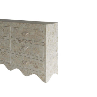 Sable Chest of Drawers, Cream Stone Storage En Gold