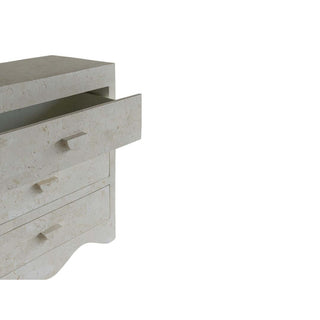 Sable Chest of Drawers, Natural White Stone Storage En Gold