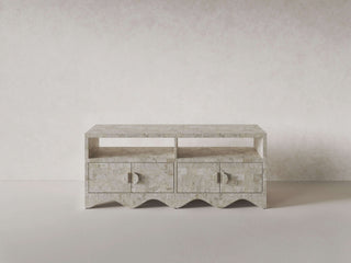 Sable Entertainment Unit, Cream Stone Entertainment Unit En Gold
