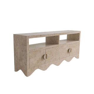 Sable Entertainment Unit, Cream Stone Entertainment Unit En Gold