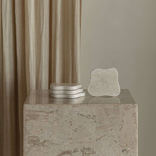 Natural White Stone Coasters - Set of 4 Tableware En Gold