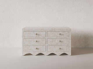Sable Chest of Drawers, Natural White Stone Storage En Gold