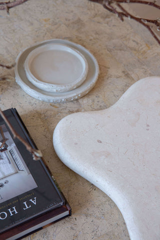 Tali Tray, Natural White Large Tableware En Gold