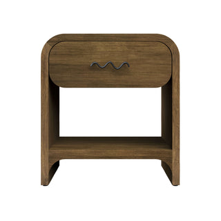 Bruno Bedside Table, Espresso Side Table En Gold