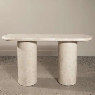 Paradis Console Table | Spanish Beige Marble Console Table En Gold