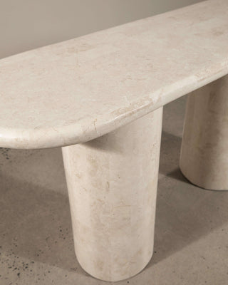 Paradis Console Table | Spanish Beige Marble Console Table En Gold