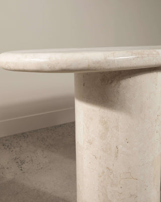 Paradis Console Table | Spanish Beige Marble Console Table En Gold