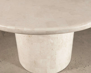 Paradis Round Dining Table | Spanish Beige Marble Dining Table En Gold