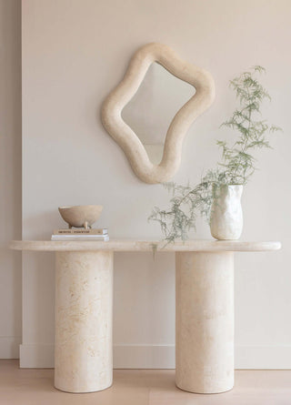 Paradis Wall Mirror Spanish Beige Marble | En Gold