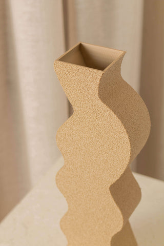 Paper Flower Vase, Beige by Argot Studio Vases Argot Studio
