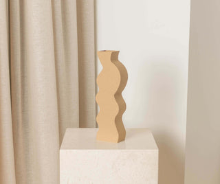 Paper Flower Vase, Beige by Argot Studio Vases Argot Studio