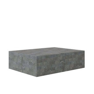 Mala Coffee Table, Grey Stone Coffee Table En Gold