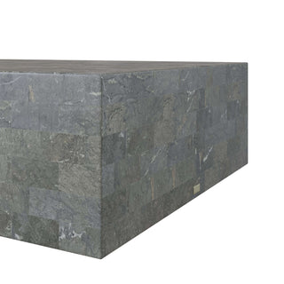 Mala Coffee Table, Grey Stone Coffee Table En Gold