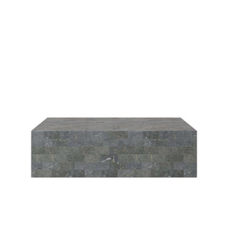 Mala Coffee Table, Grey Stone Coffee Table En Gold