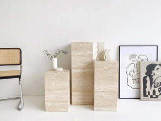 Travertine Plinth Plinth En Gold