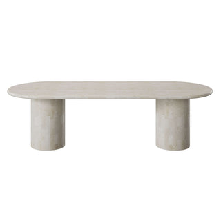 Paradis Oval Dining Table | Spanish Beige Marble Dining Table En Gold