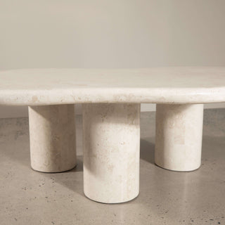Paradis Coffee Table | Spanish Beige Marble Coffee Table En Gold