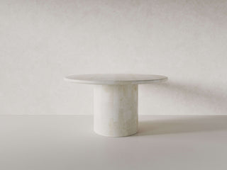 Paradis Round Dining Table | Spanish Beige Marble Dining Table En Gold