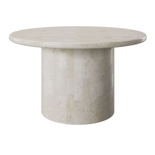 Paradis Round Dining Table | Spanish Beige Marble Dining Table En Gold