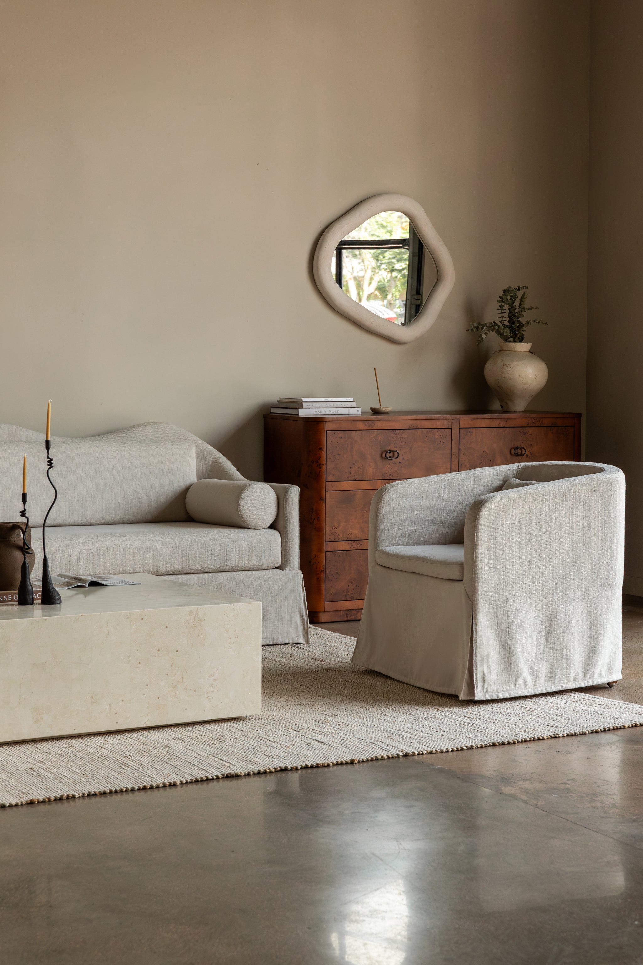Sable Tub Chair, Woven Ivory