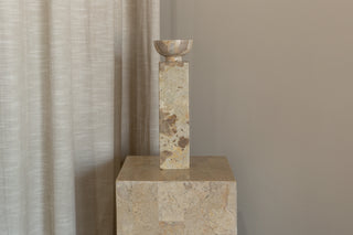 Saardé - Opus Large Marble Candle Holder Collection: Nougat