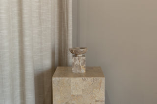 Saardé - Opus Small Marble Candle Holder Collection: Nougat