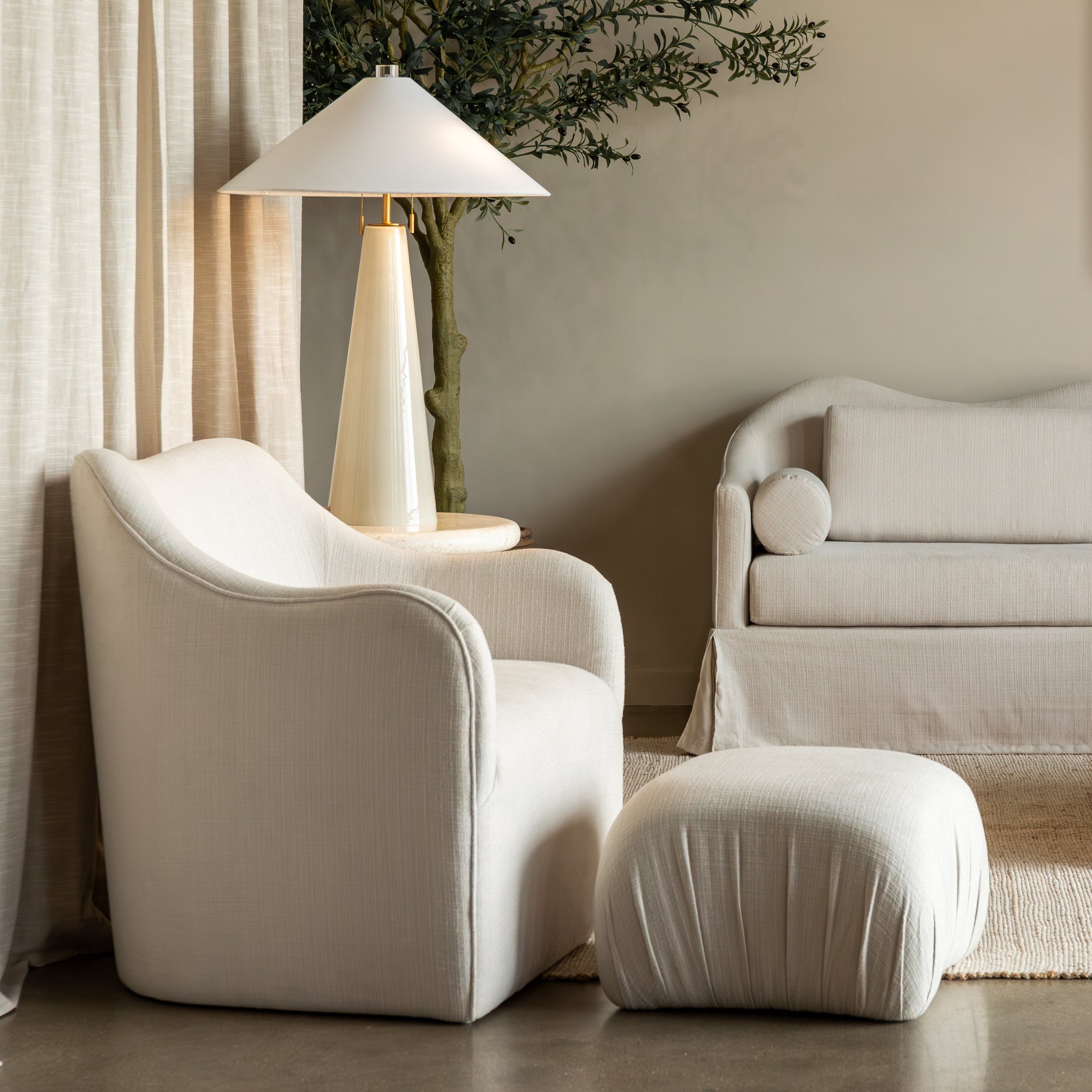 Sable Lounge Chair, Woven Ivory