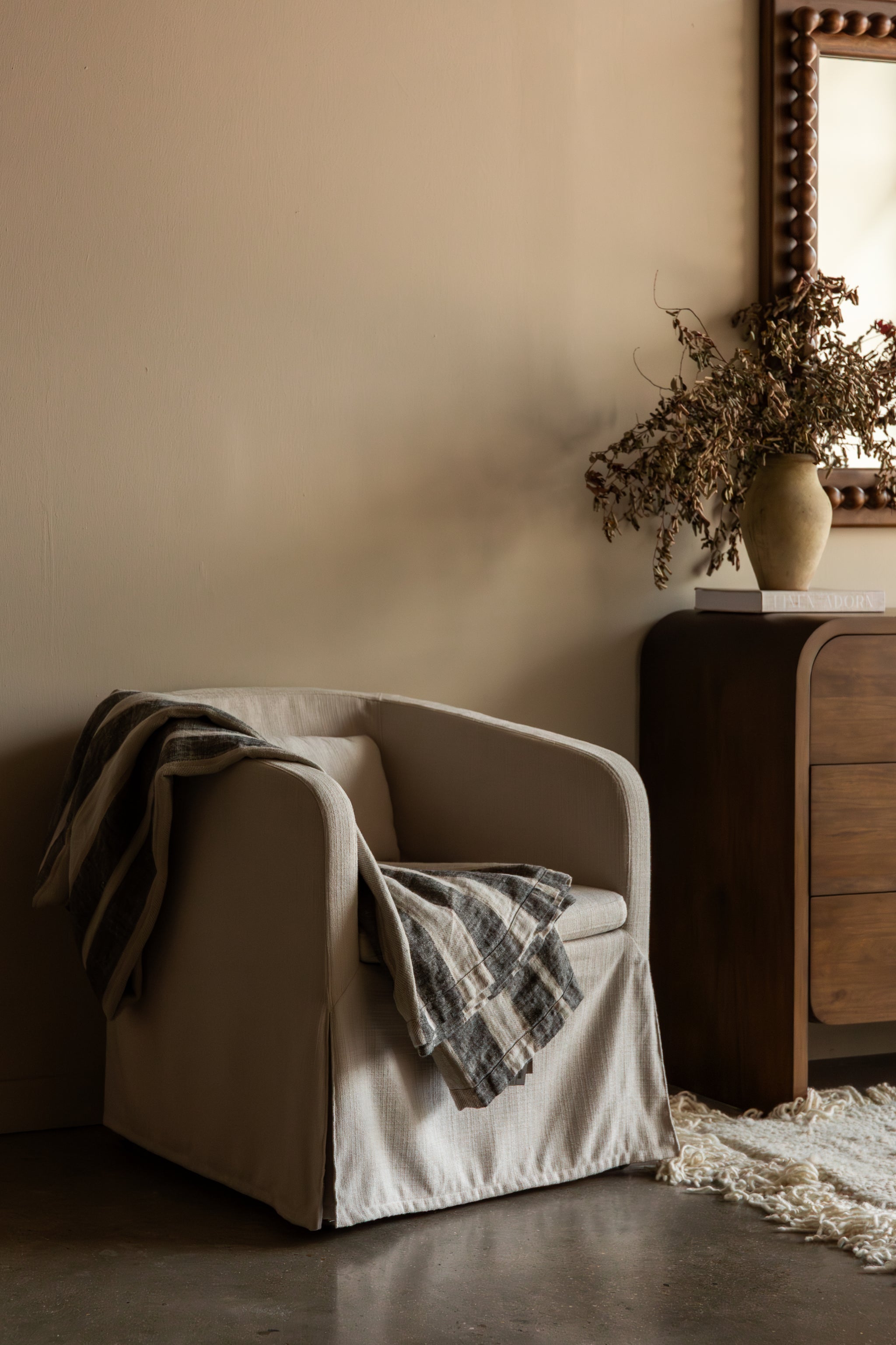 Sable Tub Chair, Woven Ivory