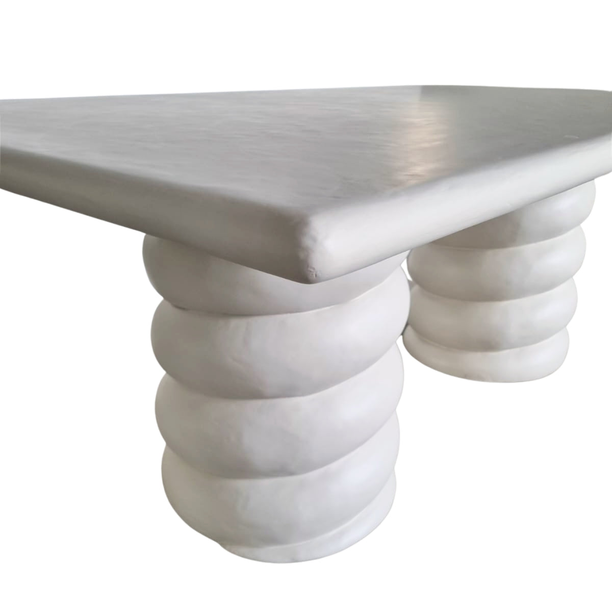 Myrrh Outdoor Dining Table in concrete, detail