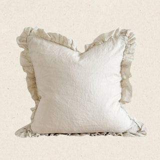 Hallie Cream Ruffle Edge Cushion