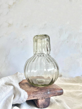 Handblown Fluted Carafe Set