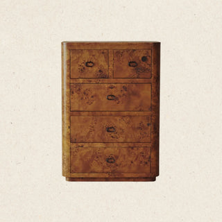 Zephyr Tall Dresser | Cognac Burl