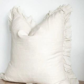 Hallie Cream Ruffle Edge Cushion