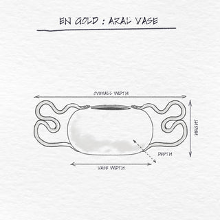 Aral Vase, En Gold x Vianca Soleil dimensions