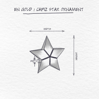 Capiz Star Ornament Without Ring dimensions