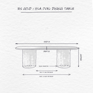 Isla Oval Dining Table dimensions