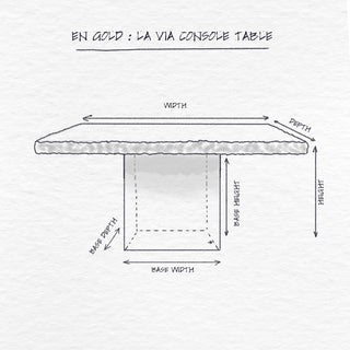 La Via Console Table dimensions