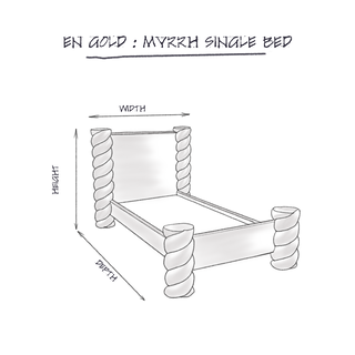 Myrrh Bed Frame, Single dimensions