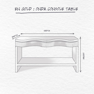 Onda Console Table, Cream dimensions