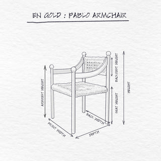 Pablo Armchair, Natural dimensions