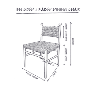 Pablo Chair, Natural dimensions