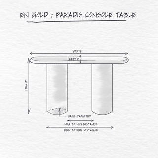 Paradis Console Table dimensions