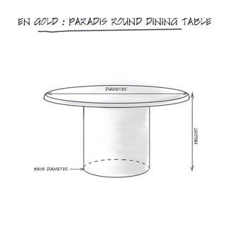 Paradis Round Dining Table dimensions